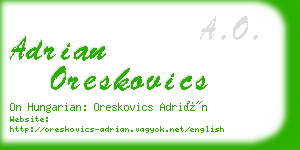 adrian oreskovics business card